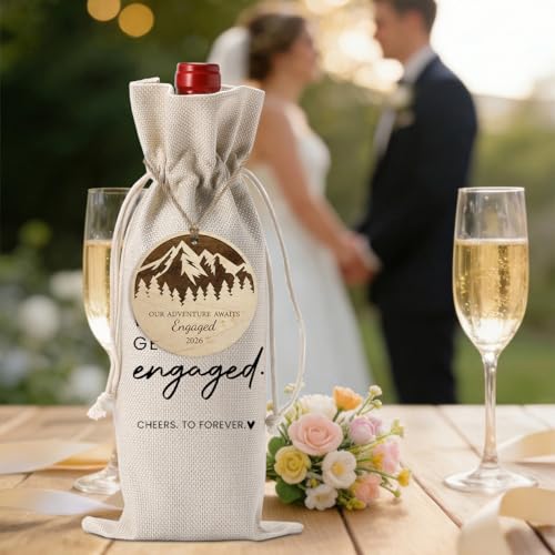 Image of Engaged Engagement Gifts for Couples Her Engagement Party Decorations | Our Adventure Awaits Engaged Wine Bag Acrylic Ornament 2026