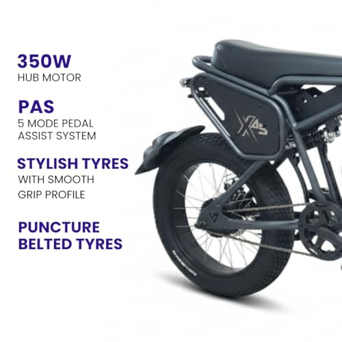Image of VIGOREBIKE Vigor X45 Electric Cycle with Dual Disc Brakes, 350w Hub Motor, 18.5Ah Li-Ion Battery, 95% Pre-Assembled with Charger,Fat Tyre,Optional Gear Shifter. (Black and Gray)
