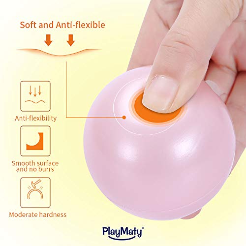 PlayMaty Play Ball Pit Balls- 2.36 Inches Pearl Pink Plastic Phthalate & BPA Free Ocean Ball Crush Proof Stress Balls for Toddlers and Kids Add to Playhouse Pool Ball Pit Accessories(70 Balls) - Thumbnail 5