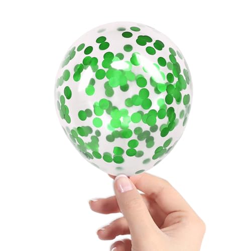 Image of Green Confetti Balloons, 40 Pcs 5 Inch Clear Balloons with Confetti Inside for Birthday Party Graduation Engagement Cake Topper Decor Bridal Shower Baby Shower Decoration Supplies