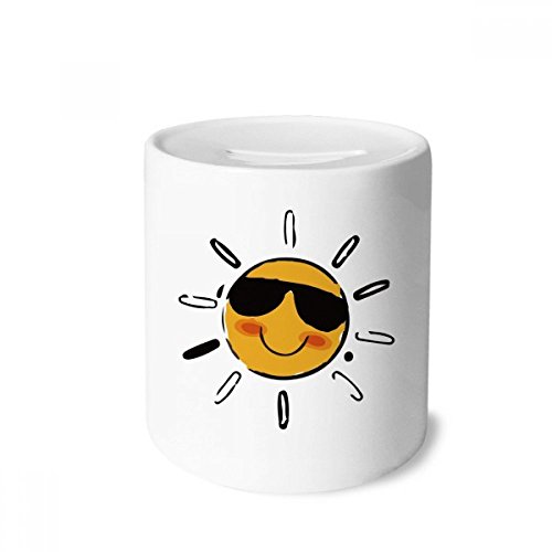 Tirelire en céramique au motif météo soleil pour chambre d'enfant