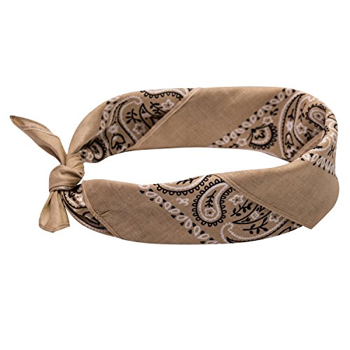 Elephant Brand Bandanas 100% cotton since 1898-12 Pack (Khaki) - Thumbnail 3