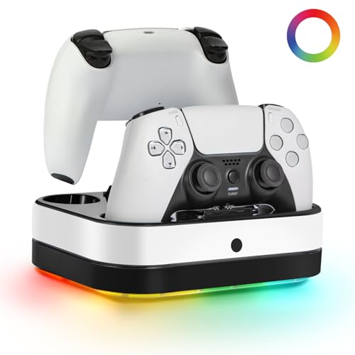 Puning PS5 Controller Charger Station,Fast Charging Dual PS5 Controller Stand Compatible with...