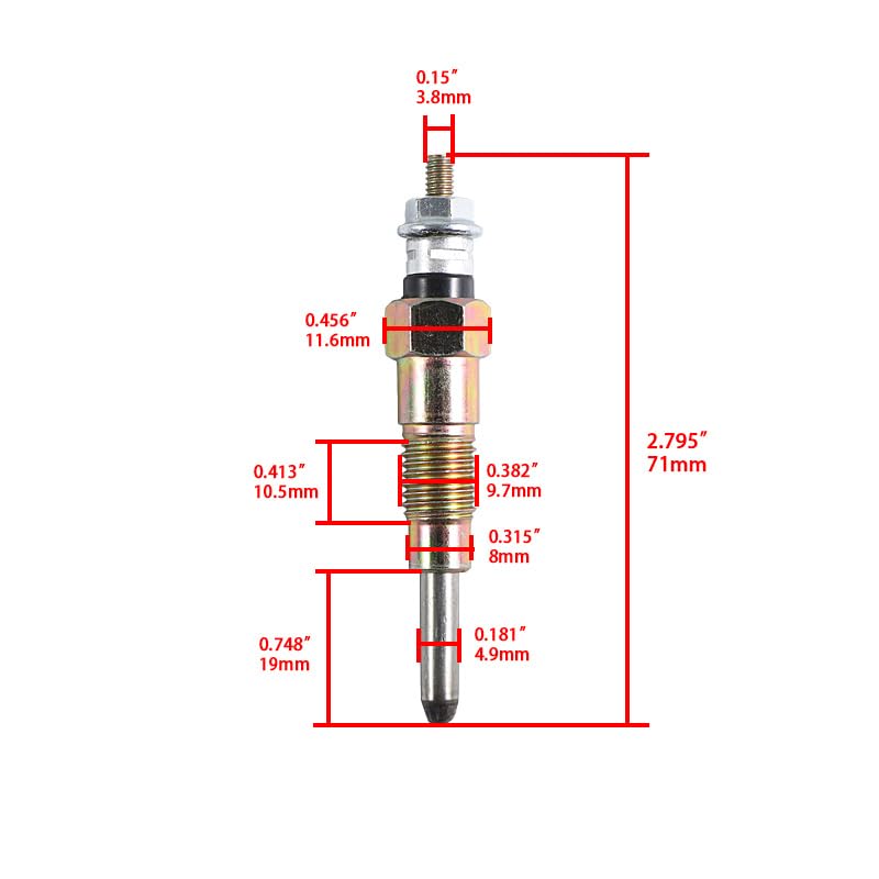 4X 11065-34W00 Glow Plug for Nissan Datsun SD22 SD25 Engine Truck K-EF22 EGF22 REGF22 N-EH40