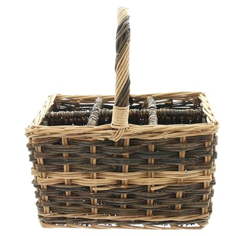FRANK FLECHTWAREN Flaschenkorb Natur, für 6 Flaschen, Vollweide,...