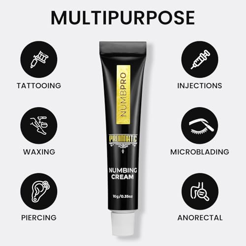 Proinnate Tattoo Numbing Cream maximum strength - Long Lasting numb Cream for tattoo, Piercing, Waxing, topical Numb Ingredient with Menthol, Emu Oil and Arnica 3 Pcs(3x10g)
