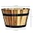 Classic Home and Garden Acacia Wood Whiskey Barrel Planters with Black Metal Band, 13in D x 8.25in H