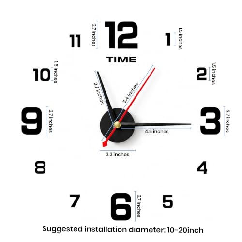 Image of Sehaz Artworks DIY Frameless Silent Wall Clock for Bed Room - 30 X 30 Cm