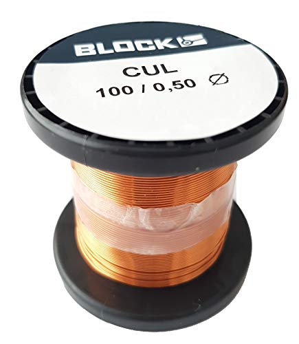 Preisvergleich Produktbild Block Kupferlackdraht Basteldraht Schmuckdraht Kupferdraht Kupfer-lackdraht Wickeldraht Kupfer Draht Cul 100 / 0.50