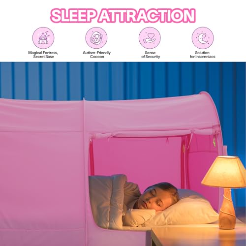 Image of Alvantor Bed Canopy Bed Tents Dream Tents Privacy Space Full Size Sleeping Tents Indoor Pop Up Portable Frame Curtains Breathable Grey Cottage (Mattress Not Included) Reducing Light
