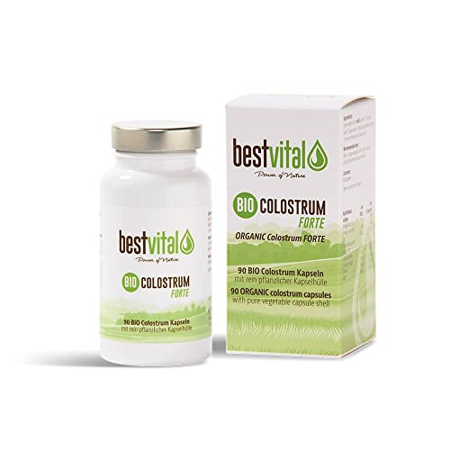 BIO Colostrum Kapseln hochdosiert – Reich an natürlichen Immunglobulinen (IgG) aus 100% Erstmilch – 90 Kapseln (300mg/Stück) - Zertifizierte BIO-Qualität