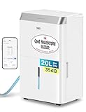 Dreo 20L/day Smart Dehumidifier Low Energy, 35dB Quiet, Laundry Dry, Whole House, Humidity Sensor & Display, Large Room Auto, 3 Speed, Humidity Control, Good Housekeeping Institute Approved 2026