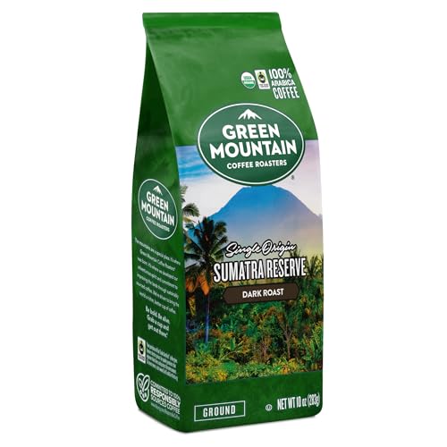 Green Mountain Coffee Roasters, Fair Trade Certified™ Organic, Sumatra Reserve, Whole Bean Coffee, Dark Roast, Bagged 10oz.