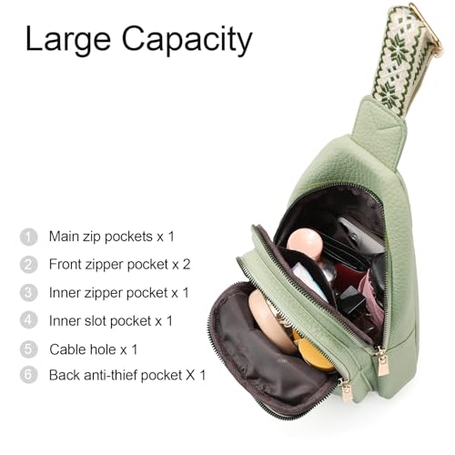 GAEKEAO Sling Bag for Women Crossbody Bags Fanny Pack Vegan Leather Chest Bag Travel Shoulder Belt Purse Backpack Gifts2
