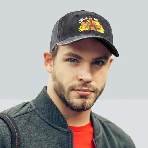 Image of Embroidered Baseball Cap for Women Men Vintage Adjustable Washed Distressed Denim Baseball Hat