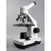 AmScope M110 Series Cordless LED Metal Frame Compound Microscope - 40X-1000X Magnification - Features Coarse Focusing Knobs - Includes 10-Piece Prepared and Blank Glass Microscope Slides