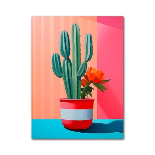 Cuadro de cactus elegante en lienzo artístico para decoración del hogar 2