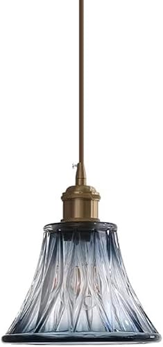 Lámpara colgante moderna de cristal azul con acabado cepillado, lámpara nórdica para isla de cocina, lámpara colgante de techo para dormitorio,