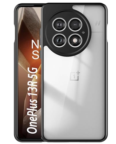 Image of Hybrid Shockproof Back Cover Case for OnePlus 13R 5G | Hard Back Cover Case for OnePlus 13R 5G (PC & TPU, Transparent Clear Back)