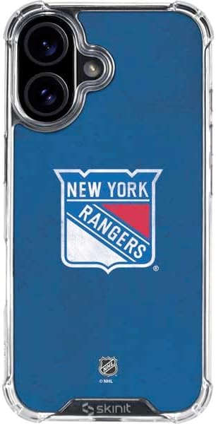 Skinit Clear Phone Case Compatible with iPhone 16 - Officially Licensed NHL New York Rangers Home Jersey Design