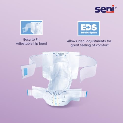 Image of Seni Optima Plus Breathable Hip Band Adult Diaper Adult Diaper | Wetness Indicator | Quick Absorption system | latex free | High absorbent | Odour Stop | Dermatologically Tested | Side Leakage Protection | Size Medium | Weist Size (70cm - 105cm) | Pack of 3 | 10 Pcs