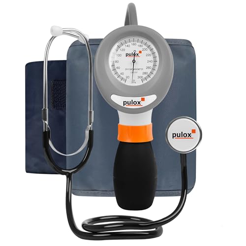 Pulox EazyBP - Tensiomètre manuel pour adultes et enfants avec stéthoscope, 2 brassards et un étui souple