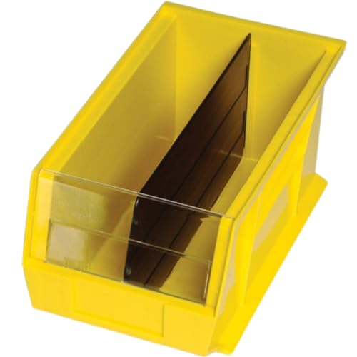Quantum DUS242 Storage Bin Divider Accessory | Tools Supply Parts Container Separator Fits with QUS242 Bin for Industrial Warehouse Hardware Factory School Office Hospital | Black, Plastic (Pack of 6) image 4