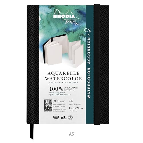 Rhodia 116176C Rhodia Touch Mixed Media Book, Papel Paint'On Extra Blanco 250 G - 15 X 15 Cm, 40 Páginas Folleto Cosido Rígido