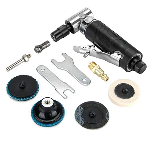 King showden 90 Degree Pneumatic Grinder AG-315 Polisher 1/4BSP Air Angle Die Grinder Tool for Grinding, Polishing
