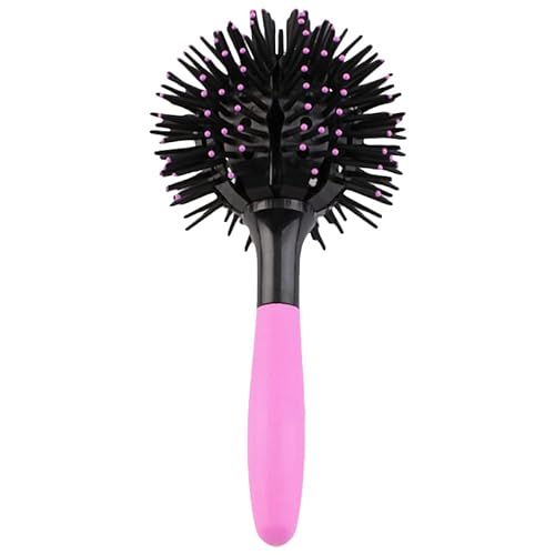 Brosse à Cheveux Boule Ronde, Peigne de Massage du Cuir Chevelu 3D pour Filles, Résistance à la Chaleur 140 ℃, Outil de Coiffure Multifonction, pour les Cheveux Longs