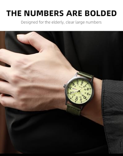 Gosasa Unisex Military Watches Sport Textile Nylon Strap Stylish Men Watch Luminous Fashion Watches Analog Display Quartz Waterproof Casual Wristwatch