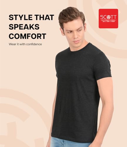 Image of Scott International Men's Regular Fit T-Shirt | Men's T-Shirt | Tees for Man | Tshirt for Men Stylish | Round Neck Tshirt for Man