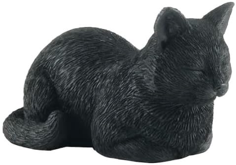 JFSM INC. 3.5" Black Cat Sleeping Figurine - Gifts for Cat Lovers, Holiday Stocking Stuffer, Cat Lover Gifts, Cat Decor for Cat Lovers, Pet Bereavement and Home Office Decor