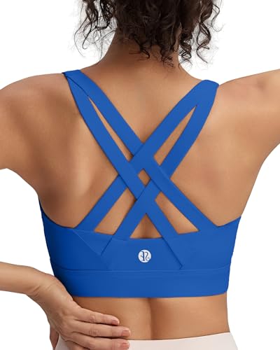 Image of RUNNING GIRL Sports Bra for Women High Support,Strappy Running Supportive High Impact Sports Bras with Sewn in Pads