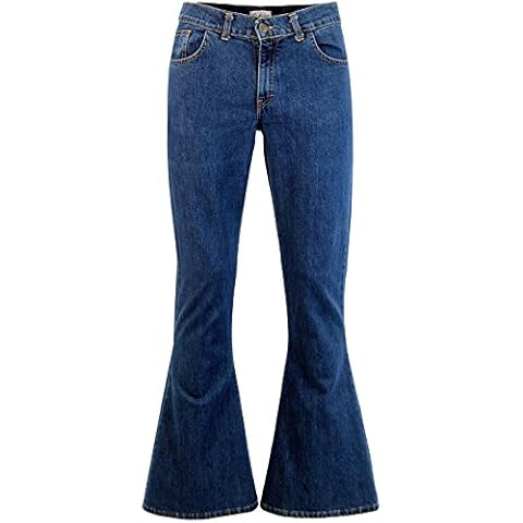 Madcap England Men's Retro 60s Rock Bellbottom Flares in Blue Denim (36W 32L) Cover