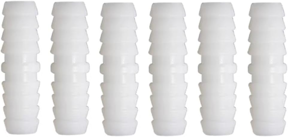 Plastic Hose Barb Fitting, 3/8" x 3/8" Barbed Splicer Mender Joint Adapter Union Fitting -6Pcs