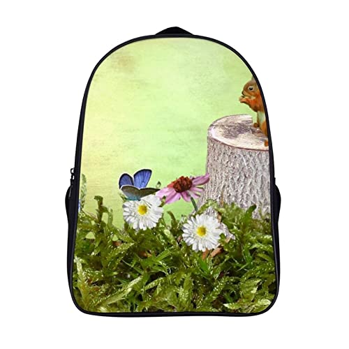 Sac à dos d'école pour enfants écureuil 3D - Cartable étudiant 40x28x16cm