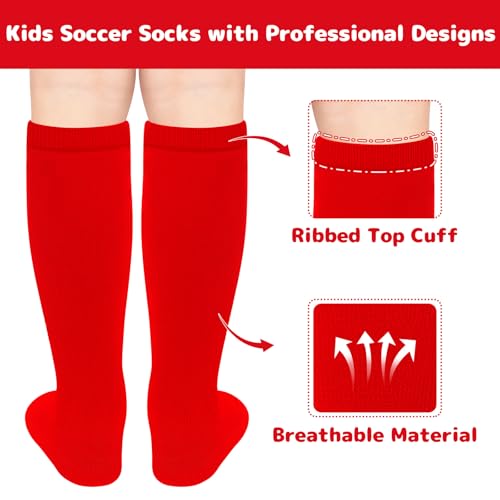 Image of Olreco 1 Pack Toddler Kids Youth Soccer Socks Girls Boys Baseball Socks Youth Knee High Softball Football Accessories Cotton