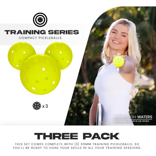 Franklin Sports Compact Training Pickleballs - 69mm 3 Pack - Optic Yellow - image 2