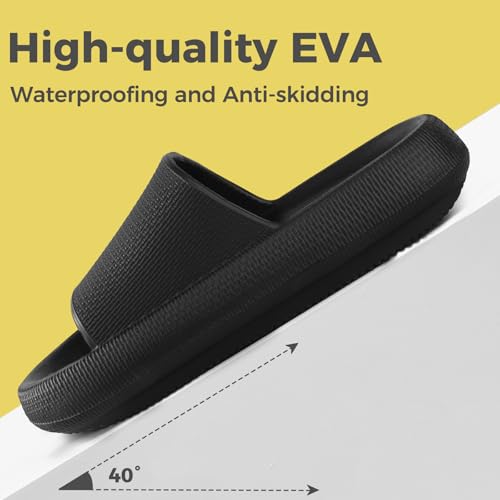 Image of Leevar Cloud Slides for Women and Men - Soft, Comfy, Relax Cloud Slippers, Thick Sole, Non-slip Slides for Men, Easy to Clean, Shower, Swimming, Beach, Indoor and Outdoor Slides for Men