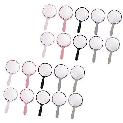 CALLARON 25pcs Portable Makeup Mirrors Handle Magnified Compact Mirror for Women Lighted Distortion- Beauty for Travel Home and Professional Use