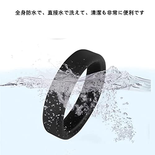 Alip コックリング シリコン製 3点セット ペニスリング 男性用オナニーグッズ アダルトグッズ 防水 高弾力 締め付け感 リング 着脱やすい こっくりんぐ ブラック - 画像4