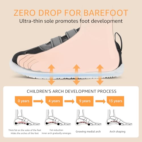 Image of STQ KIDS Toddler Shoes Wide Toe Box Barefoot Sneakers | Zero Drop, Soft Sole, Non Slip, Hook and Loop, Prechool Ready, Indoor Outdoor Play