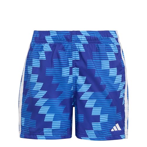 adidas Boy's Football-Inspired Graphic Swim Shorts Kids, Lucid Blue/White, 9-10 Years
