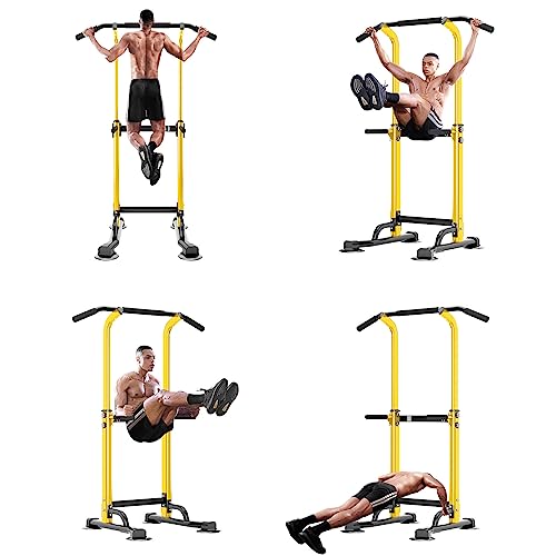 Image of SogesPower Power Tower Dip Station Pull Up Bar for Home Gym Adjustable Height Strength Training Workout Equipment,Pull Up Bar Station