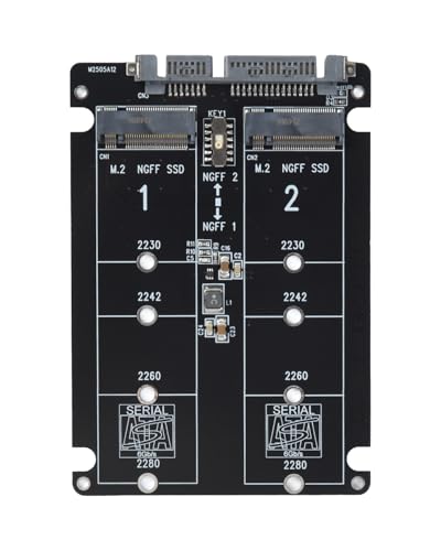 M.2 SSD 変換アダプター 2枚同時使用可 Amazon | SATA M.2 SSD to SAS & NVMe M.2 NGFF SSD to U.2 SFF