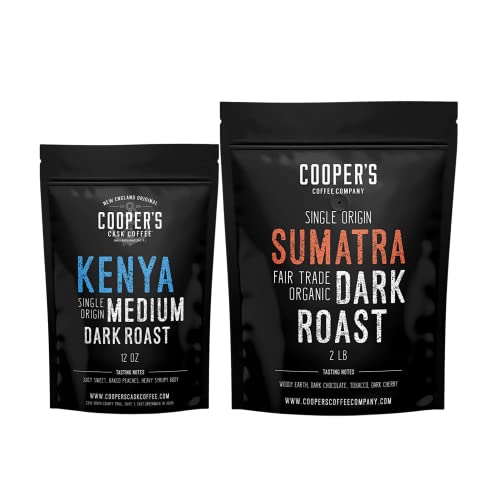 Café Orgánico Tostado Oscuro Sumatra y Kenya AA en Grano miniatura 1