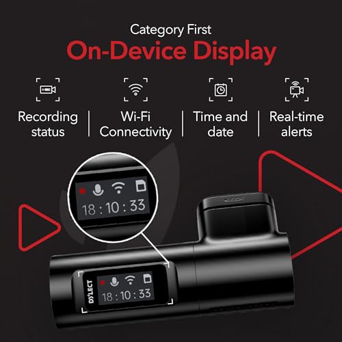 Image of Dylect Sense Classic 1080p Single Channel Dash Cam with Night Vision, 140 Wide-Angle Lens, G-Sensor, Loop Recording, Wi-Fi & App Control, Parking Mode Support, Supports 1TB