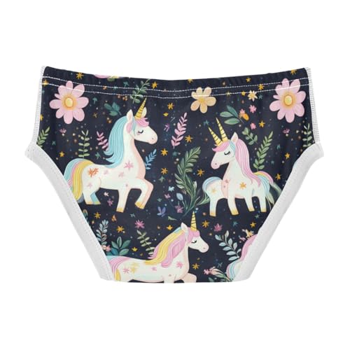 Wusikd Magical Unicorns Boys' Underwear Cotton Flowers Boys Briefs Soft Toddler Underwear 2T2