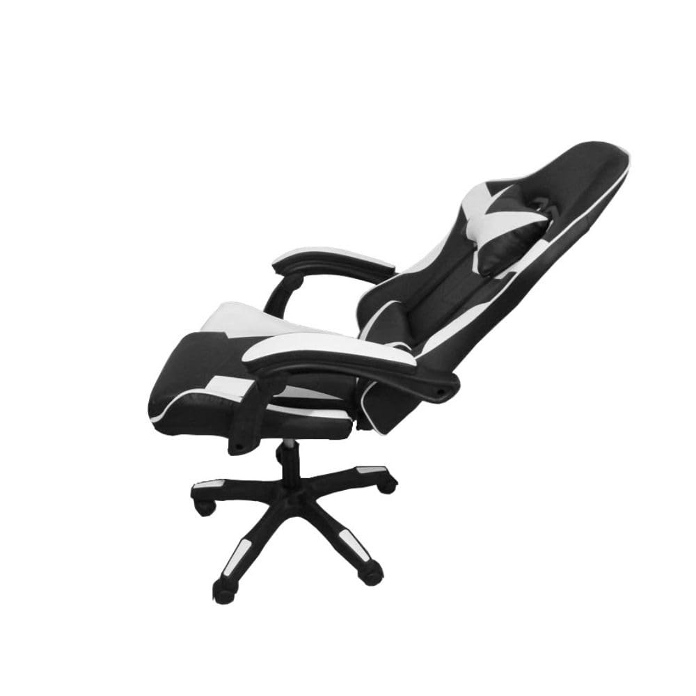Toscohome Sillón de Juego tapizado Ajustable con Ruedas en Blanco y Negro - Kiter